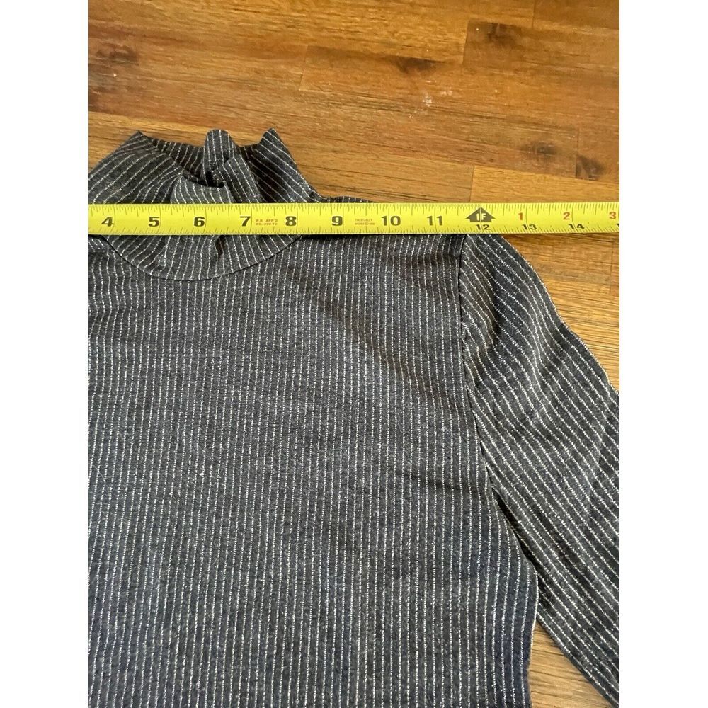 EMILIO CAVALLINI Top Medium Stretch Knit Mock Neck Body-con Gray Beige Italy - Picture 5 of 16
